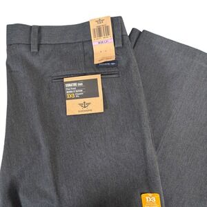 NEW Dockers Signature Fit Flat Front Khaki Pants D3 Classic Fit Gray Mens 38x31